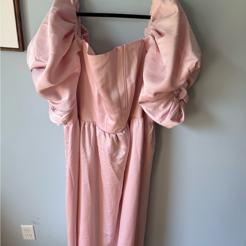 Eloquii Pink Puff Sleeve Dress - Picture 4 of 4